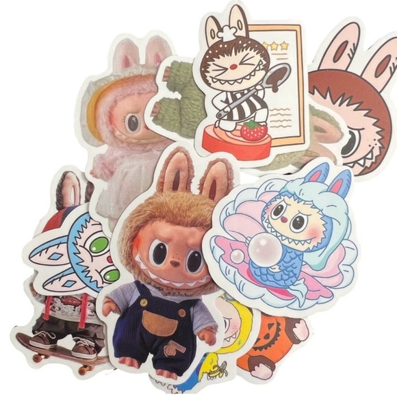 Halloween Pumpkin costume and hat for Labubu monster dolls NEW + sticker bonus - Picture 7 of 7